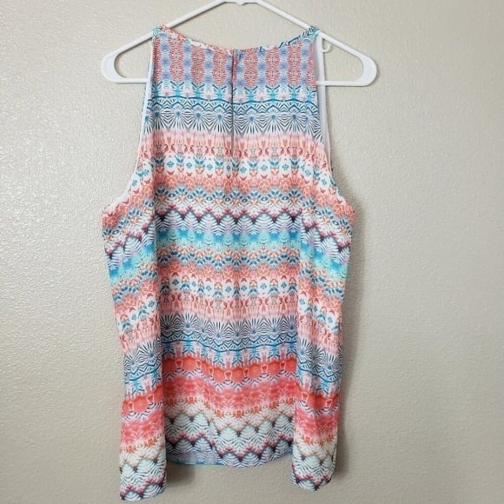 St. Tropez West XL Top Sleeveless Keyhole Back COLORFUL Beach Vacation - Picture 4 of 9